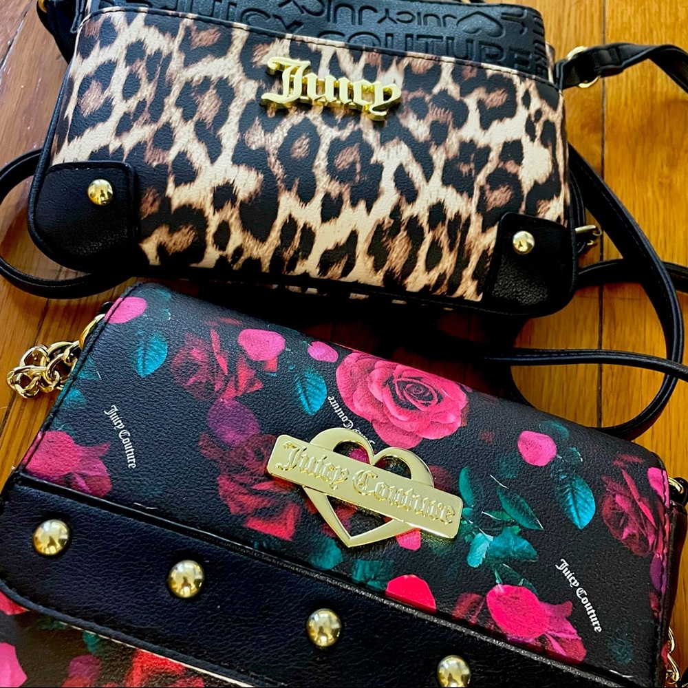 Juicy Couture Crossbody Purses Bags Bundle cheetah floral prints
